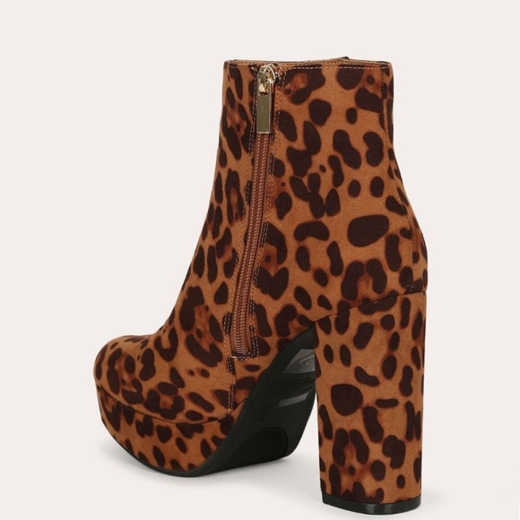 Leopard Platform Ankle Booties - Picture 4 of 7